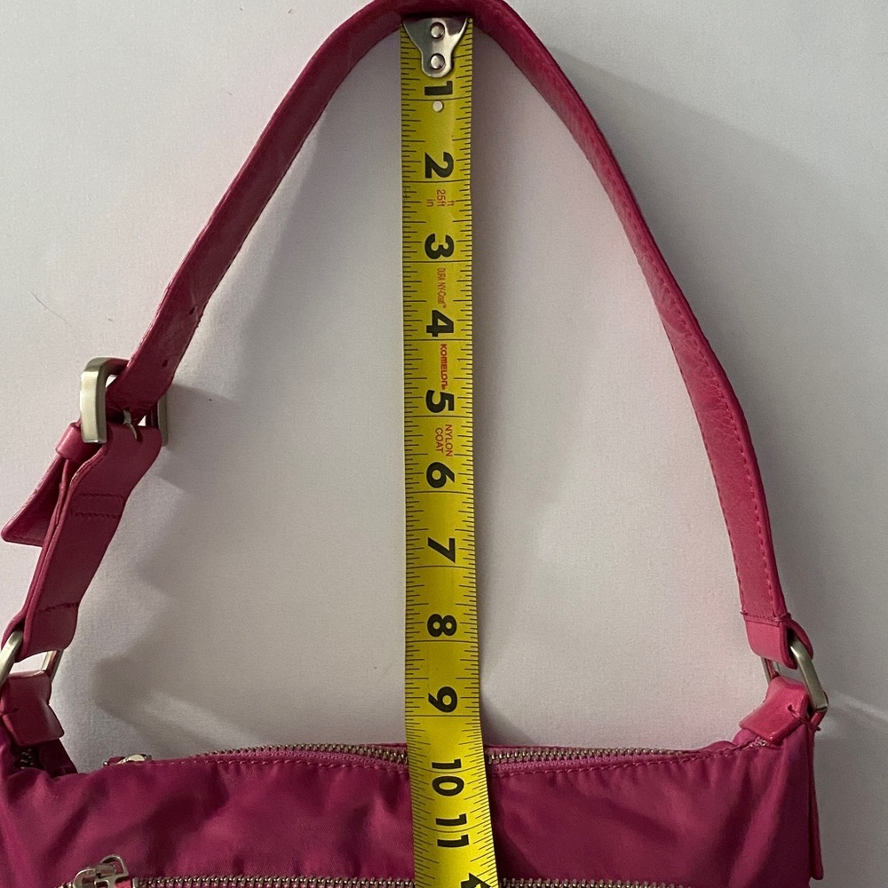 Francsesco Biasia Vintage Bag Grecia Shoulder Bag Nylon With Leather Trim Pink - Picture 8 of 14